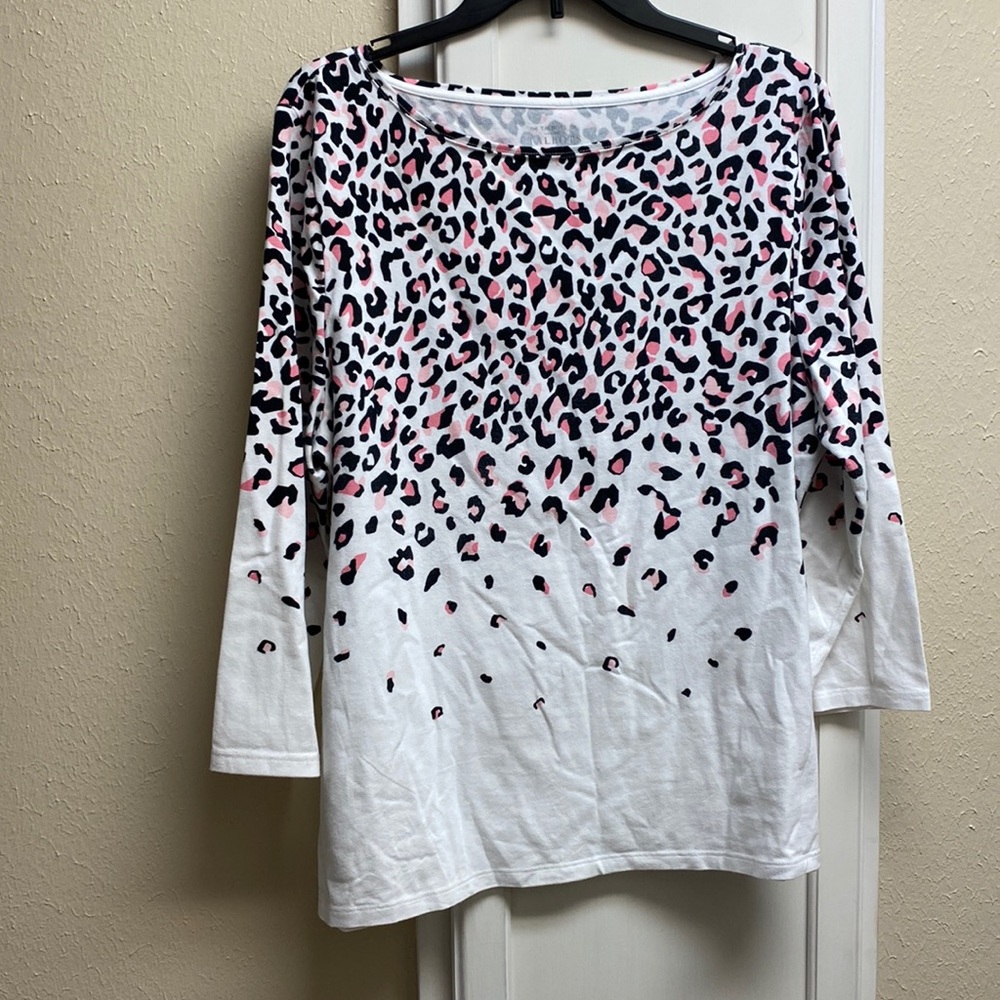 Pink cheetah print blouse